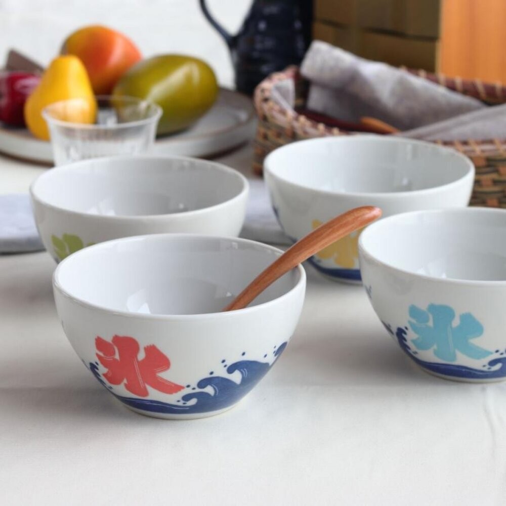 日本製美濃燒 繽紛多色刨冰碗13cm｜職人窯燒碗 沙拉碗 丼缽 麥片碗 優格碗 日式陶瓷碗 日本進口-細節圖7