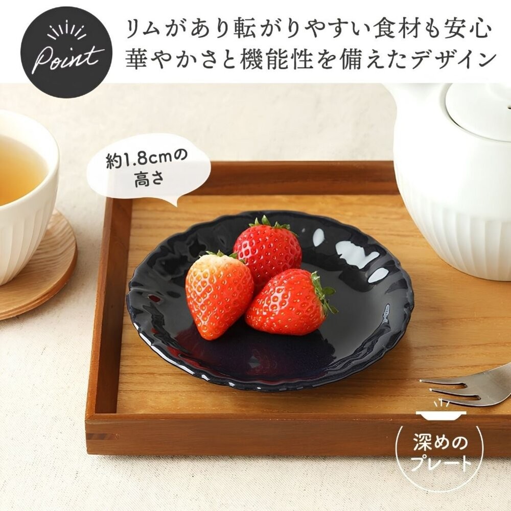 窯變釉色花形盤緣瓷器餐盤 18cm｜質感陶瓷餐盤 點心盤 麵包盤 分菜盤 蛋糕盤 日系居家好物 窯燒手作感 三色可選 日-細節圖5