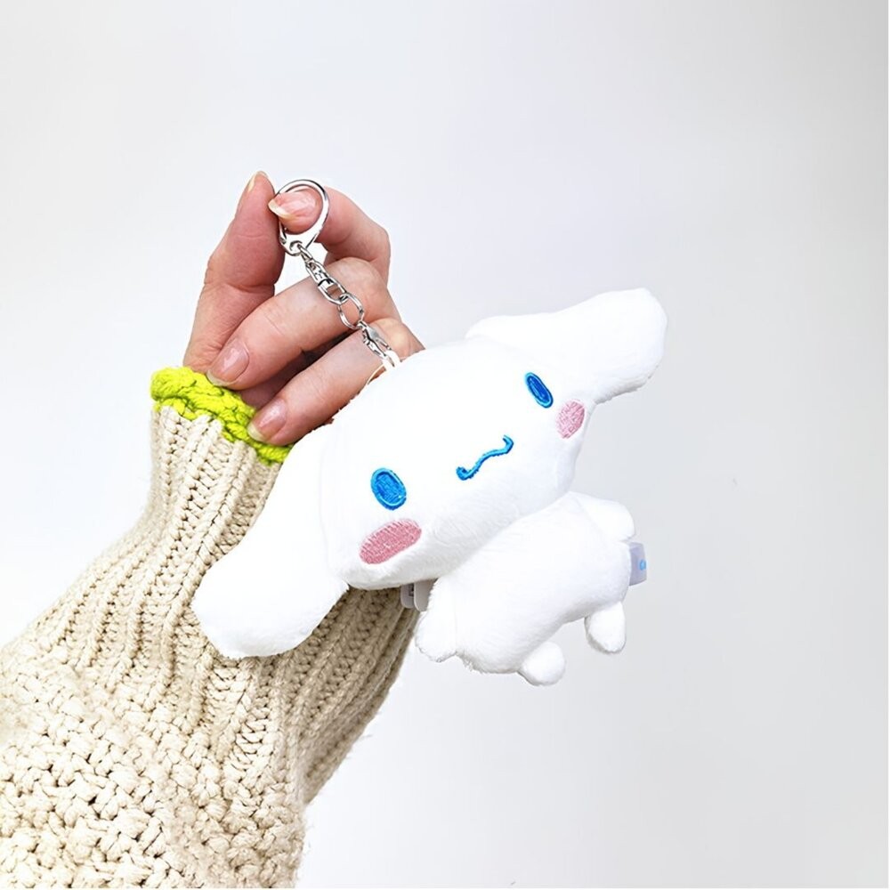 三麗鷗 毛絨吊飾化妝鏡 隨身鏡｜Hello Kitty 人魚漢頓 帕恰狗 補妝鏡 娃娃 大耳狗 包包配件-細節圖4