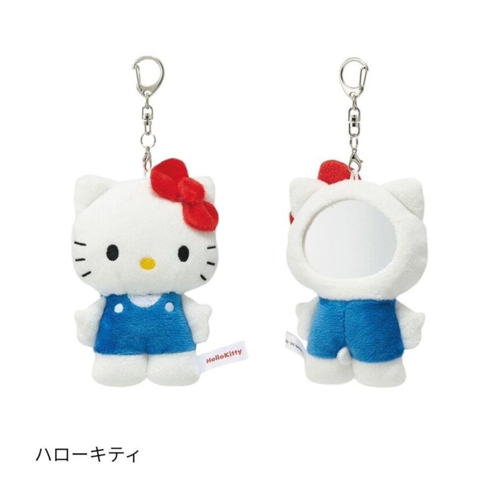三麗鷗 毛絨吊飾化妝鏡 隨身鏡｜Hello Kitty 人魚漢頓 帕恰狗 補妝鏡 娃娃 大耳狗 包包配件-規格圖7