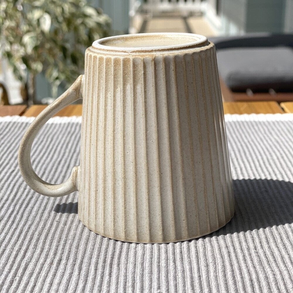 日本製 美濃燒 扇形輕量馬克杯 300ml 茶杯 咖啡杯 條紋馬克杯 牛奶杯 陶瓷杯-細節圖9