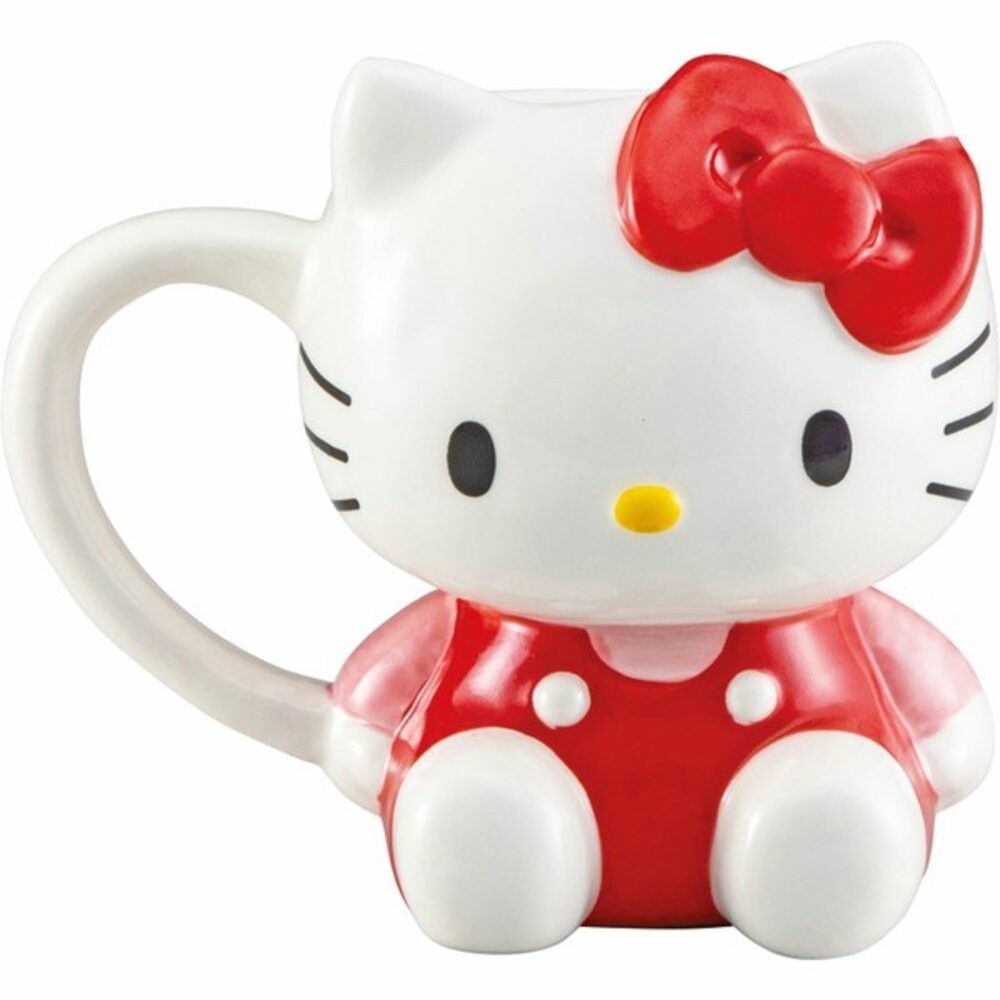 SANRIO 三麗鷗 凱蒂貓立體造型杯 200ml｜陶瓷咖啡杯 兒童水杯 造型馬克杯 可愛馬克杯 辦公室水杯 日本進口-細節圖2
