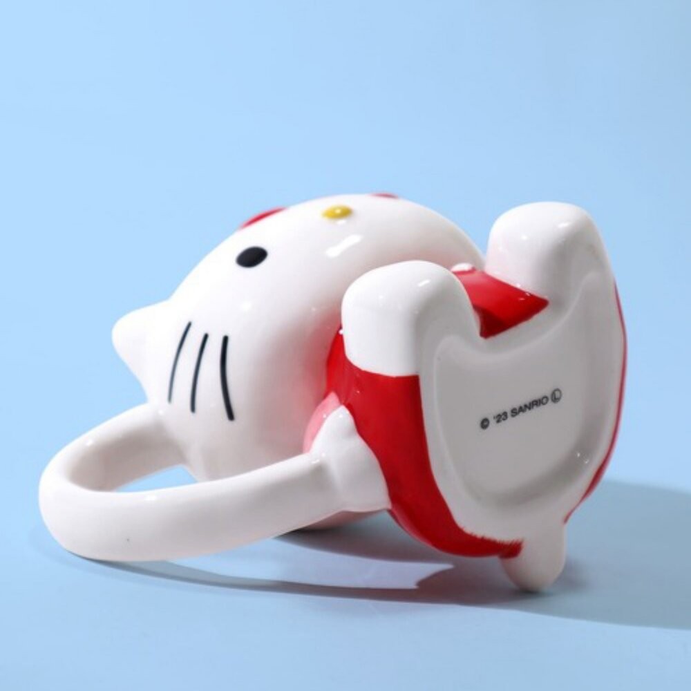 SANRIO 三麗鷗 凱蒂貓立體造型杯 200ml｜陶瓷咖啡杯 兒童水杯 造型馬克杯 可愛馬克杯 辦公室水杯 日本進口-細節圖4