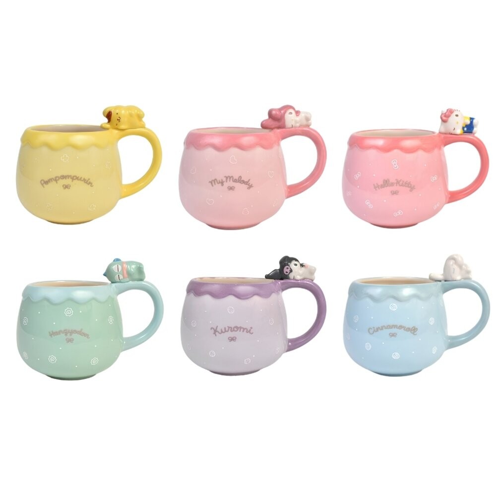 SANRIO 三麗鷗 臥睡公仔馬克杯 340ml｜療癒杯緣子 馬克杯 咖啡杯 水杯 日本進口-細節圖2