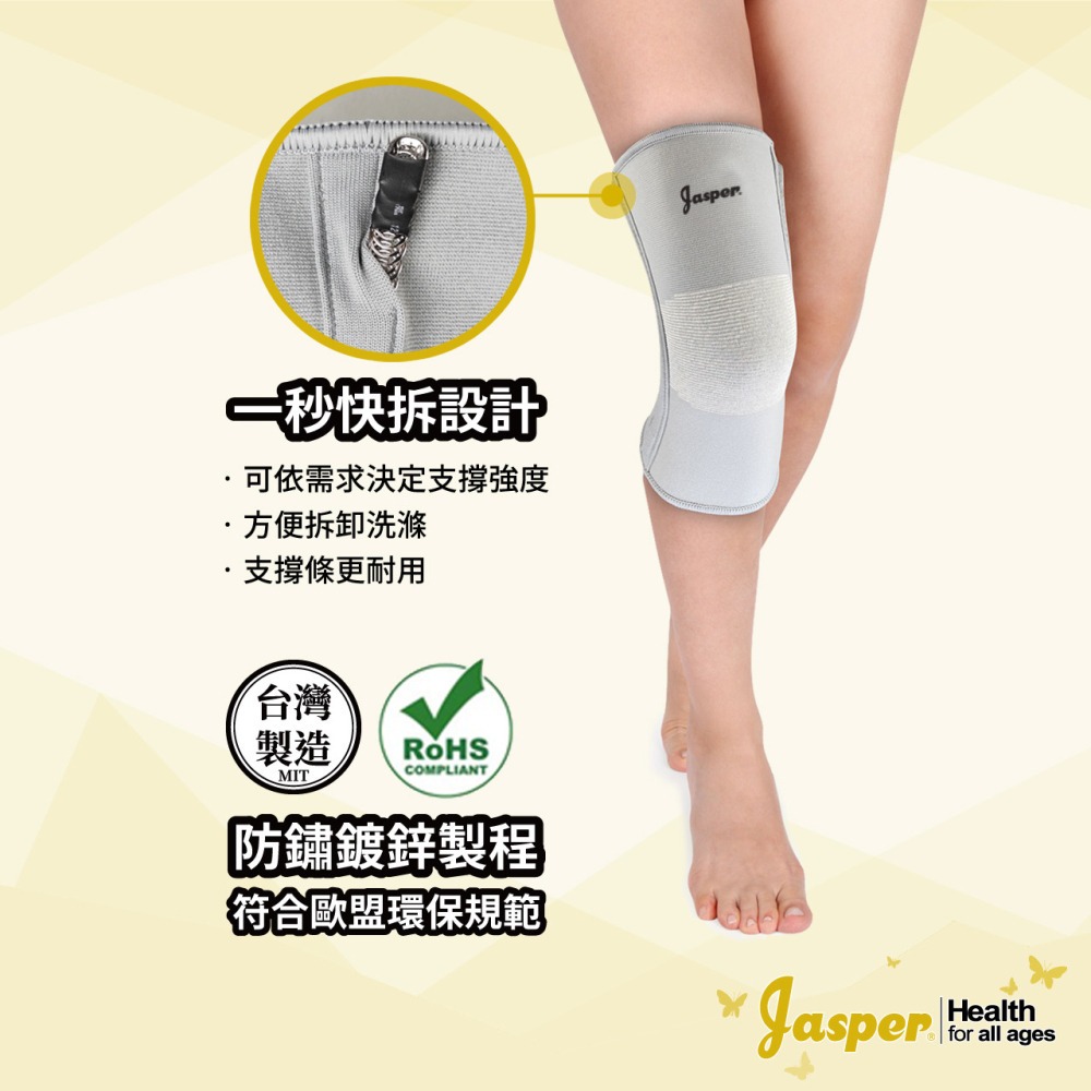 【Jasper大來護具】護膝 護膝套 運動護具 (灰色）籃球護膝 護膝蓋 遠紅外線紗護膝 工作護膝 SB005J-細節圖4