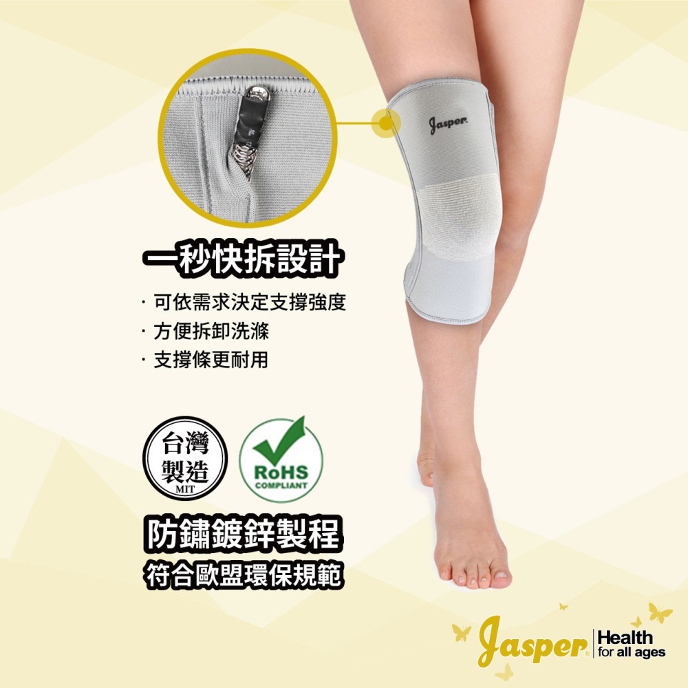 【Jasper大來護具】護膝 護膝套 運動護具 (灰色）籃球護膝 護膝蓋 遠紅外線紗護膝 工作護膝 SB005J-細節圖4