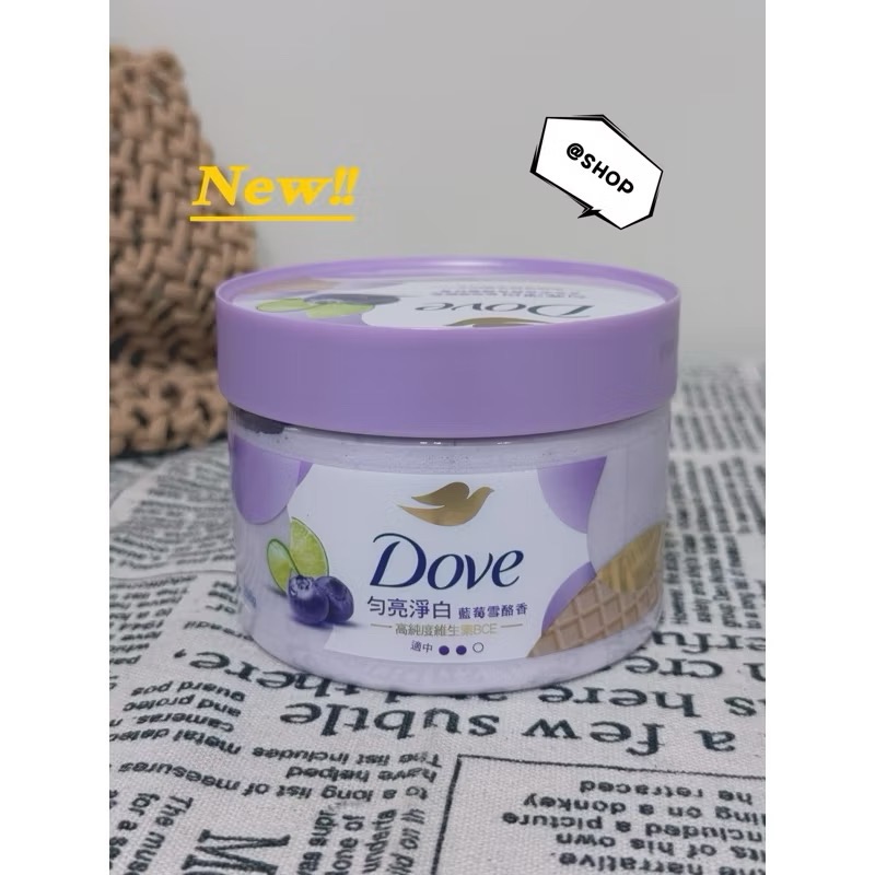 『現貨代購』 🔅 Dove 多芬 去角質身體磨砂膏298g 石榴籽與乳木果/櫻花甜香/楓糖餅乾/奇異果 冰淇淋去角質-規格圖4