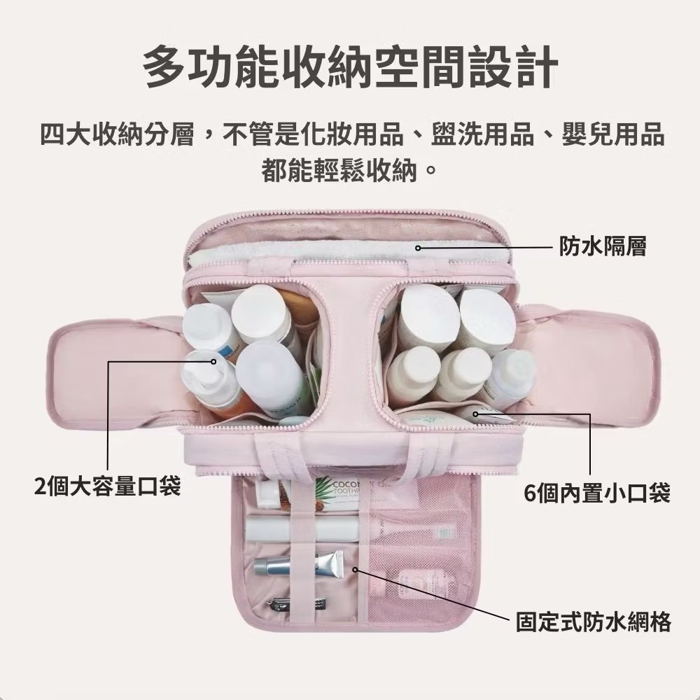 『現貨代購』🔆把美國 Bagsmart 多功能防水手提袋 輕量手提收納包 化妝包 媽媽包  旅行媽媽包 運動包 盥洗包-細節圖3