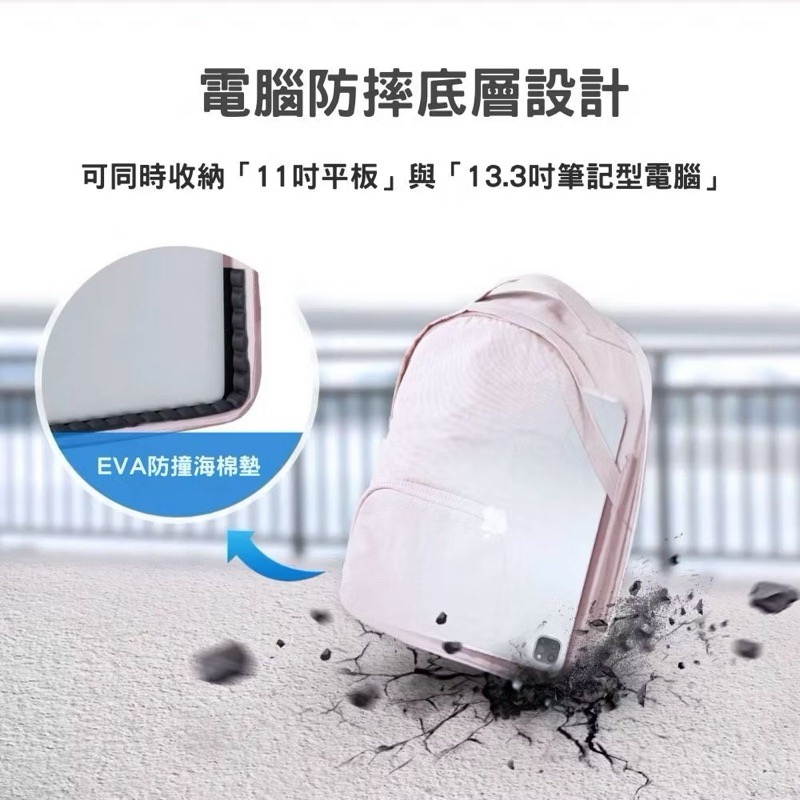 全新現貨 美國Bagsmart 輕量電腦雙肩背包 13.3吋 防盜背包 防水電腦包 學生背包 電腦包 媽媽包 育兒包-細節圖5