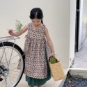 女童韓版格子吊帶背心連衣裙無袖綁帶上衣-規格圖7