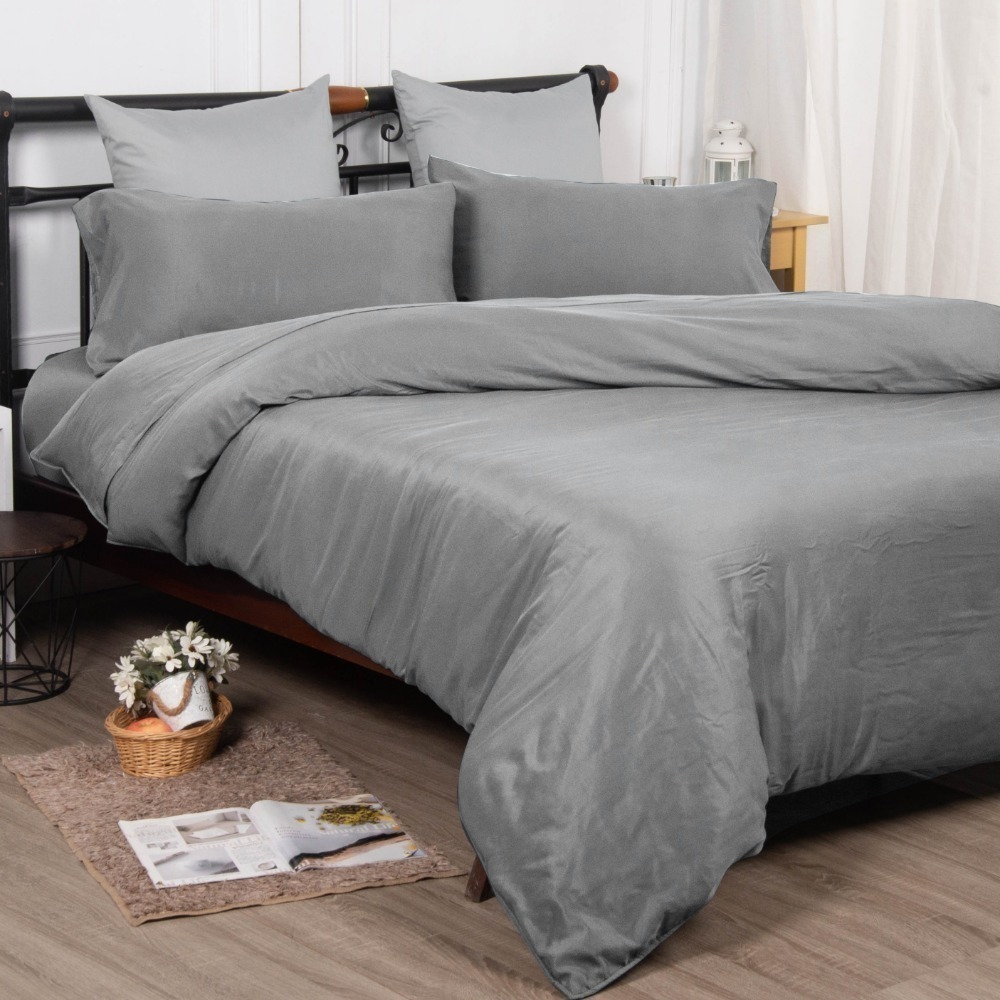 【帕瑪PAMA】 50%萊賽爾纖維床包組/兩用被床包組-清靜灰-細節圖2