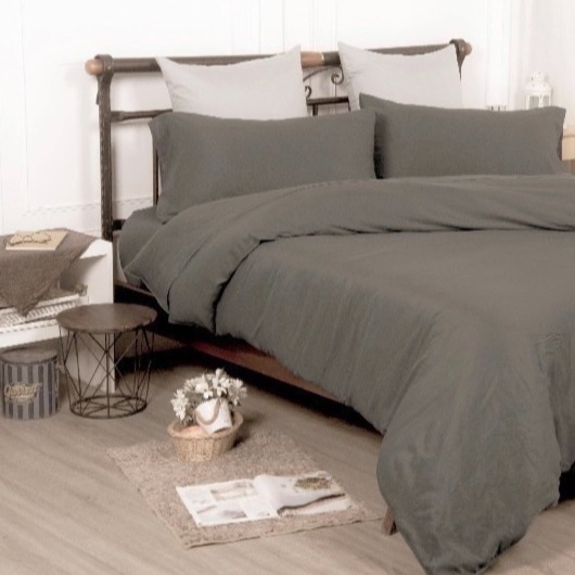 【帕瑪PAMA】50%萊賽爾纖維床包組/兩用被床包組-深沉灰-細節圖2