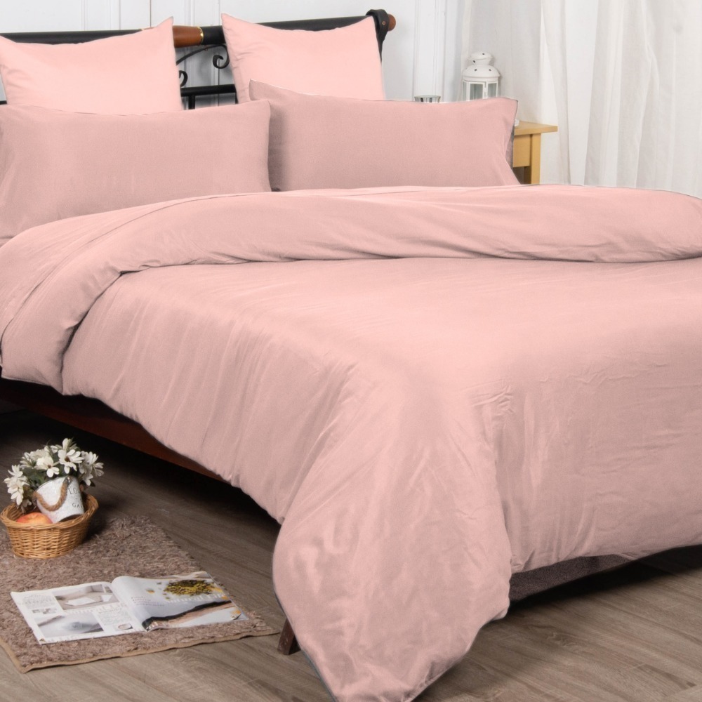 【帕瑪PAMA】 50%萊賽爾纖維床包組/兩用被床包組-柔嫩粉【特價款】-細節圖2