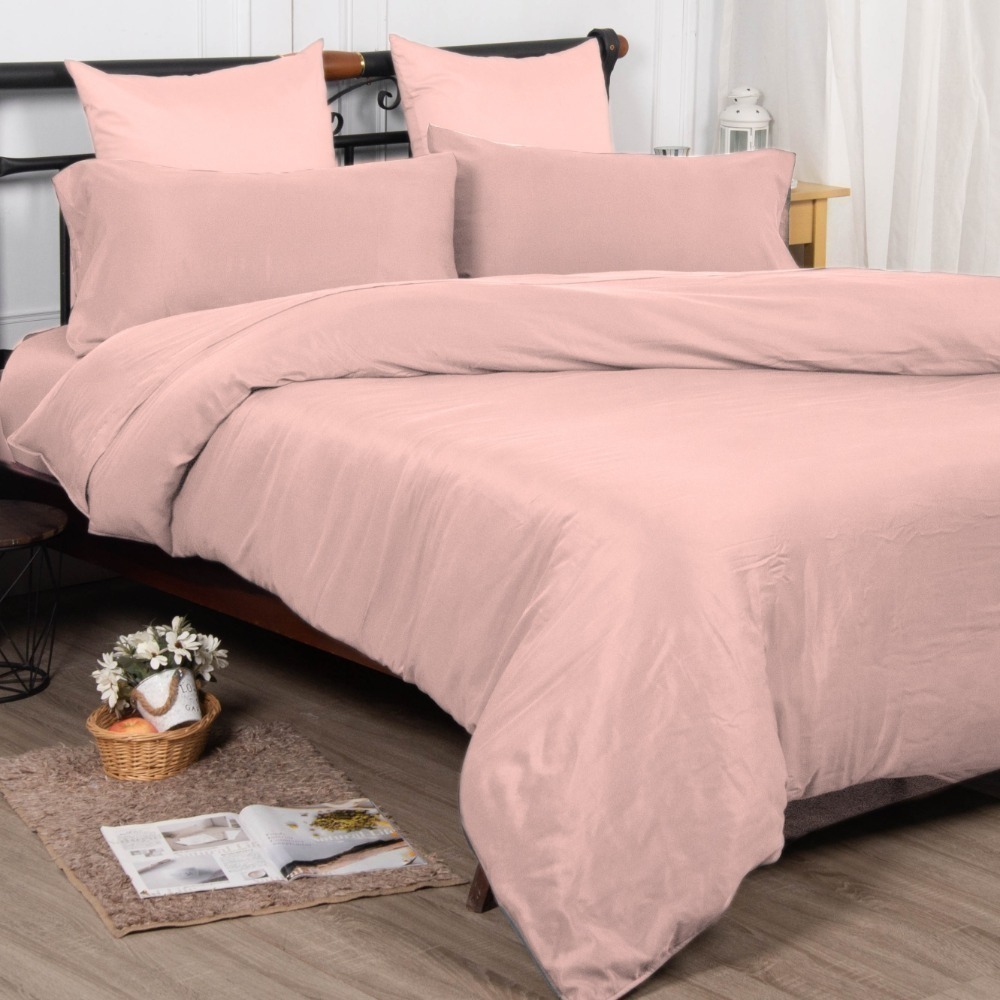 【帕瑪PAMA】 50%萊賽爾纖維床包組/兩用被床包組-柔嫩粉-細節圖2