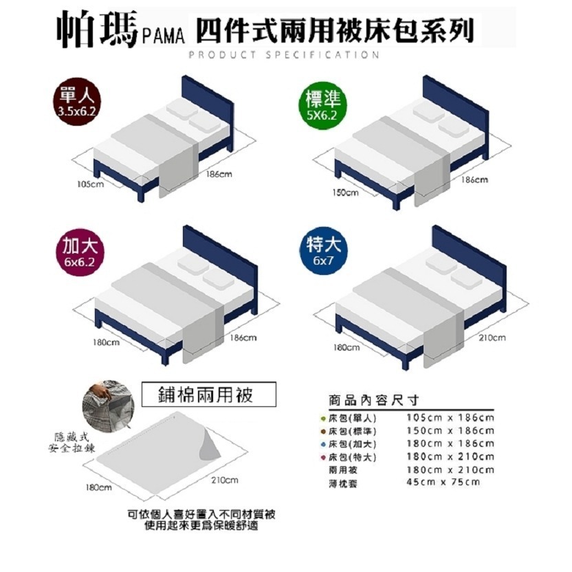 【帕瑪PAMA】小熊軟糖50支天絲棉兩用被床包組/三件式床包組-細節圖5