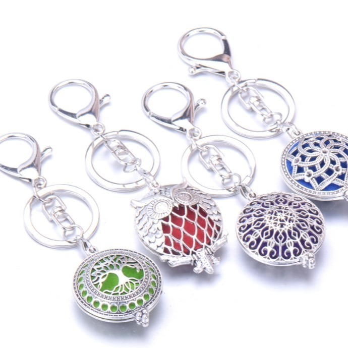 (35mm鑰匙圈)磁扣精油鑰匙圈 簍空香薰 精雕簍空擴香 不鏽鋼薰香盒 香薰精油吊飾 香薰盒 薰香盒 香薰掛件🔱菁忻皂-細節圖2