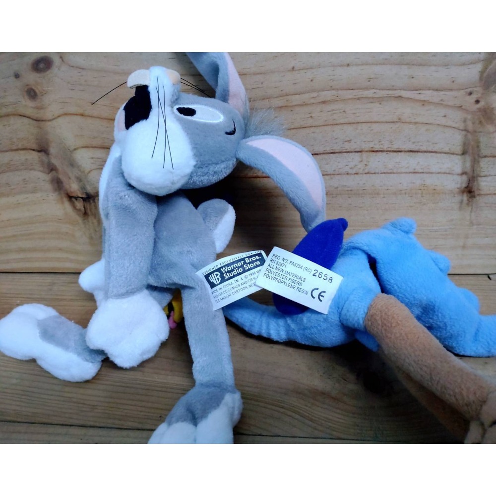 收藏出清~華納 兔巴哥+嗶嗶鳥 Bugs Bunny 怪物奇兵 賓尼兔 邦尼兔 BB鳥 Road Runner玩偶-細節圖2