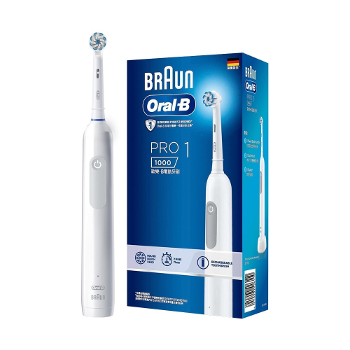 德國百靈Oral-B-PRO1 3D電動牙刷-簡約白