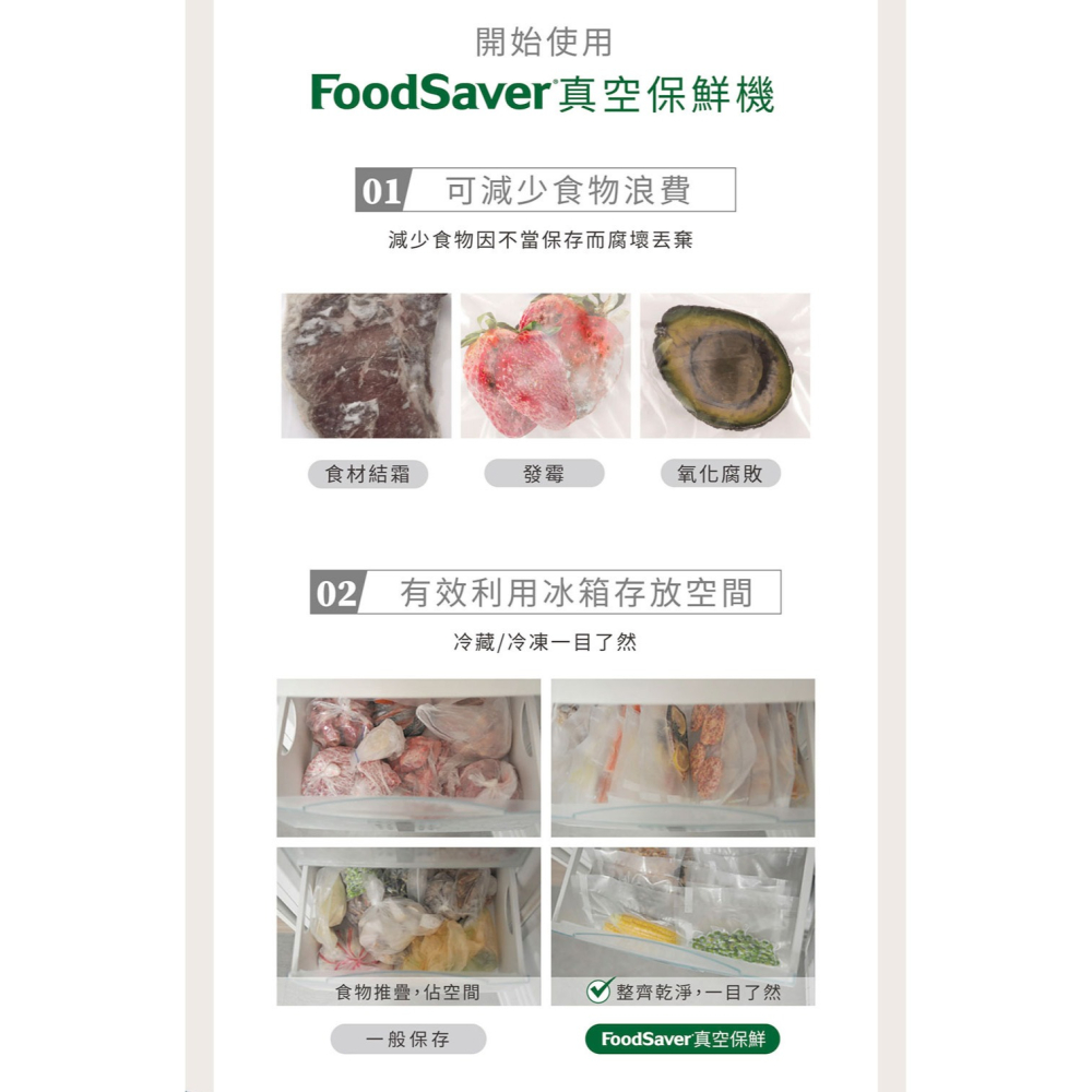 美國FoodSaver 輕巧型真空保鮮機VS1193 (加送原廠3捲真空捲)-細節圖7