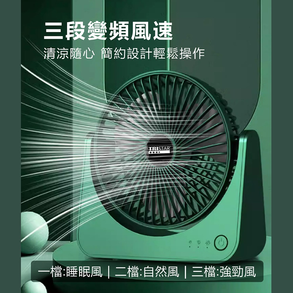 【TRISTAR】6.5吋桌面強力風扇 TS-B248(Type-c供電)-細節圖2