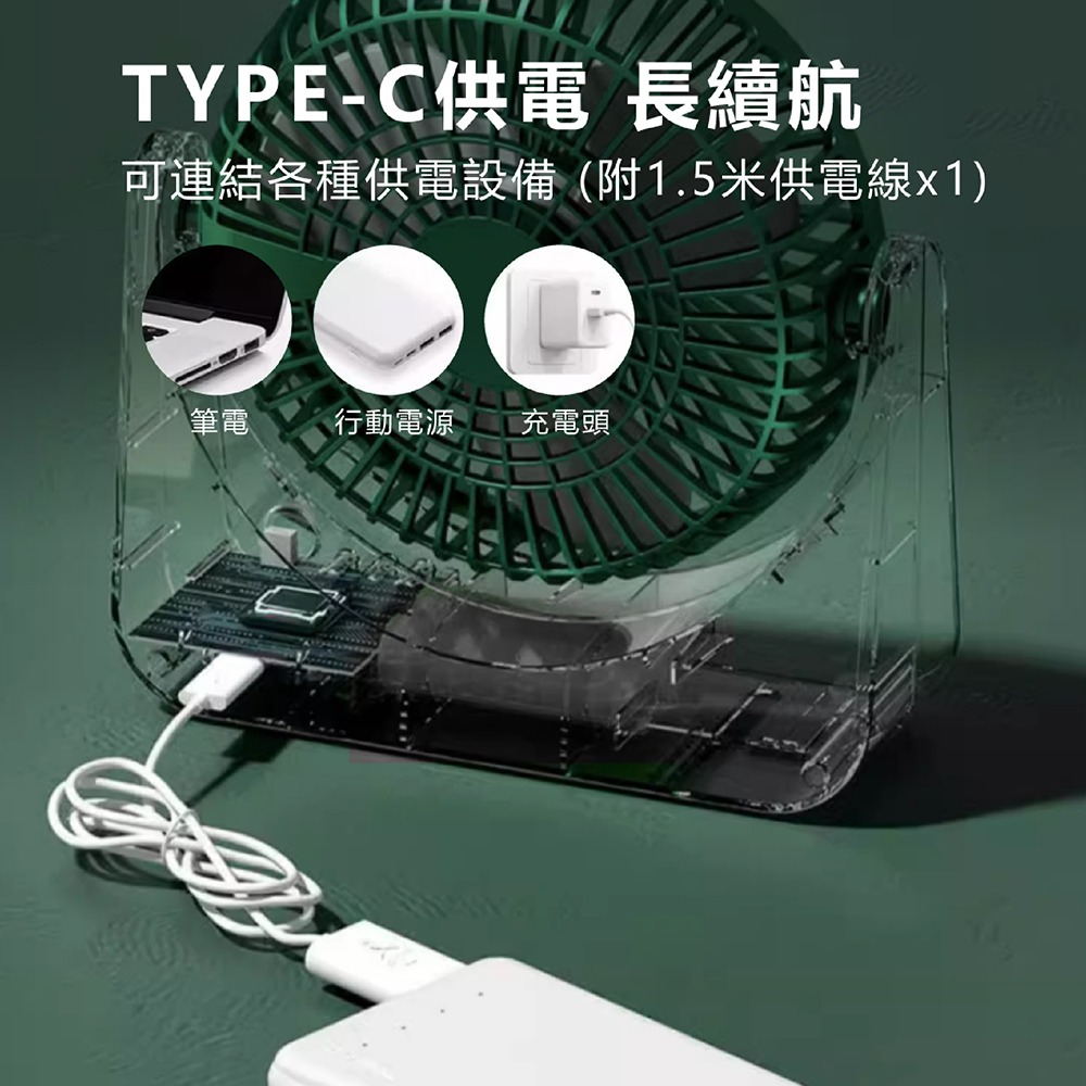 【TRISTAR】6.5吋桌面強力風扇 TS-B248(Type-c供電)-細節圖5