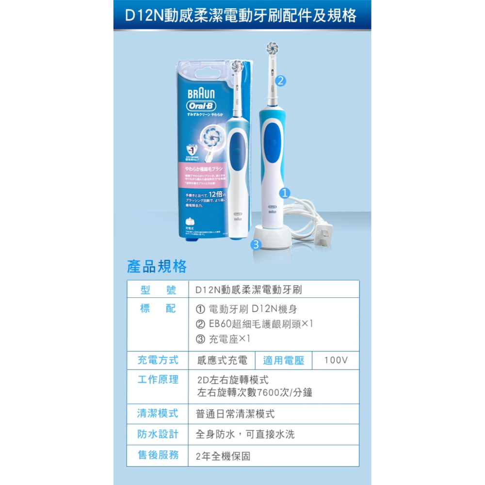 德國百靈Oral-B-動感潔柔電動牙刷D12.N-細節圖9