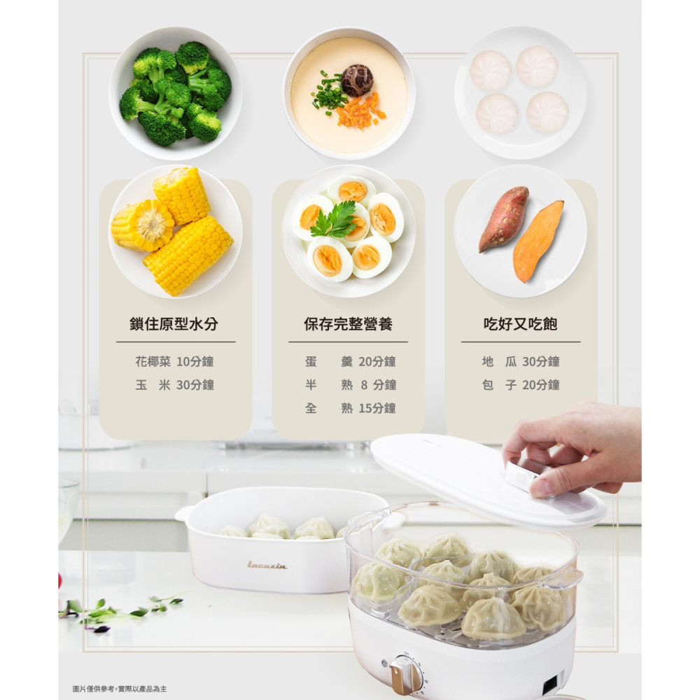 【Lacuzin】雙層多功能隨行電蒸鍋 LCZ060WT-細節圖3