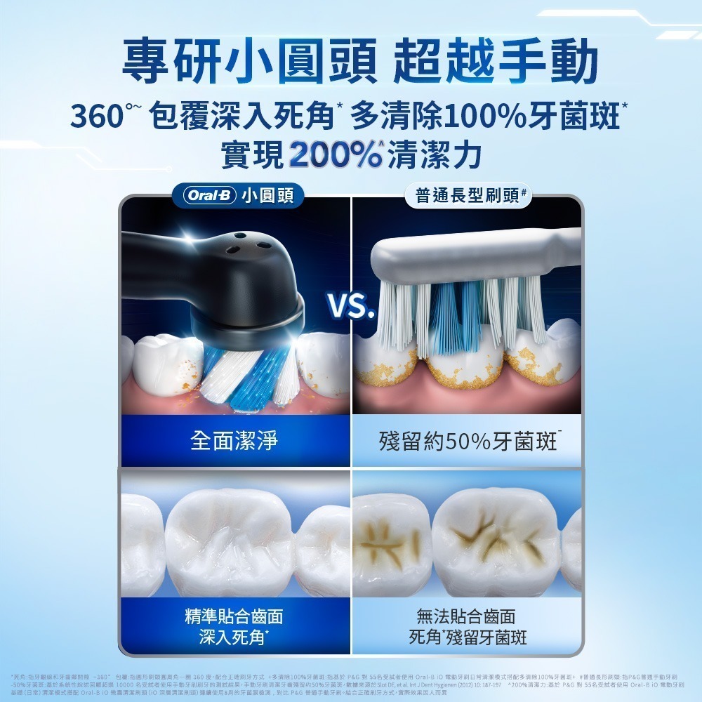 德國百靈Oral-B-微震科技電動牙刷 iO3 (冰川藍)-細節圖2