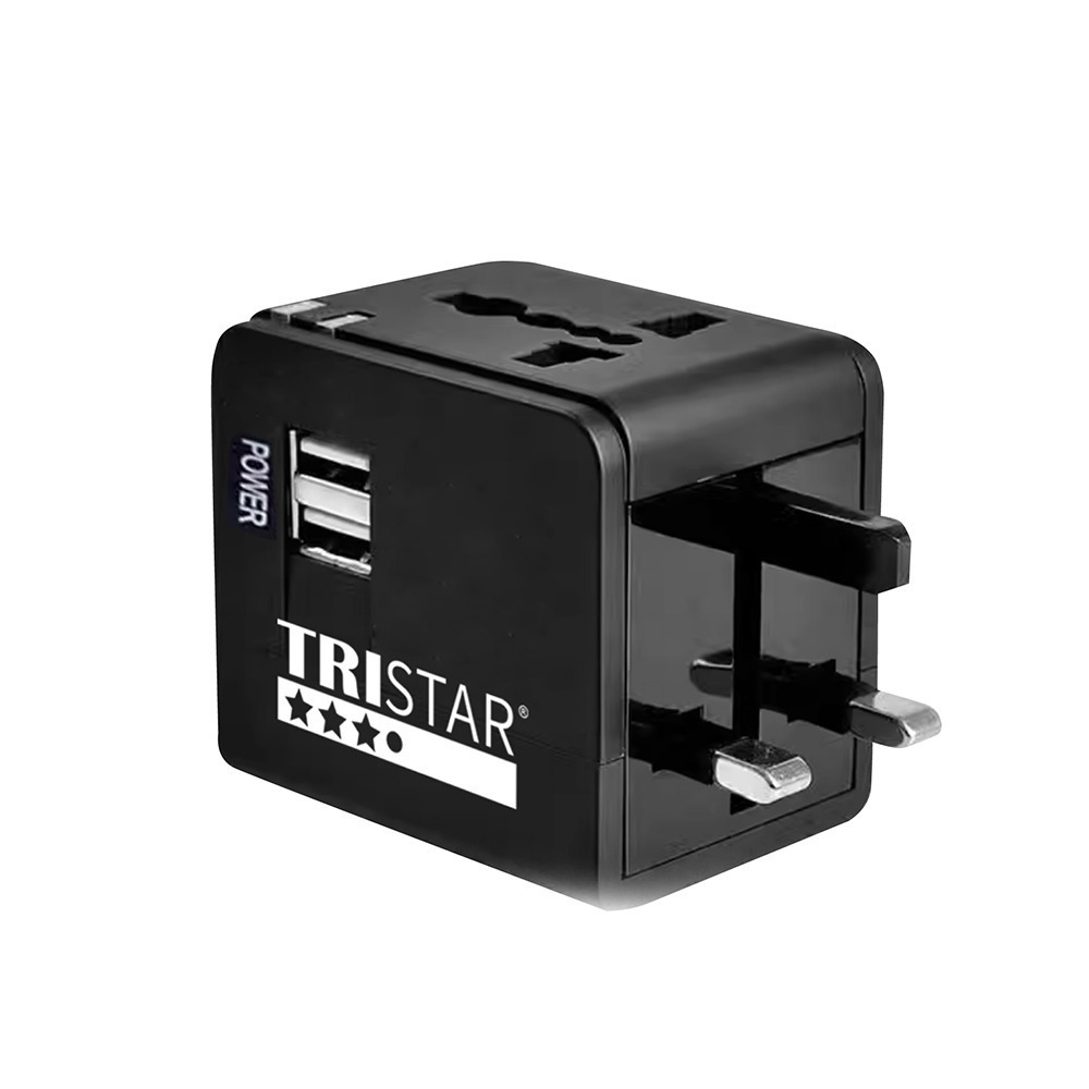 TRISTAR 三星牌3.1A雙USB萬國充電器轉換插頭 TS-USB170(霧夜黑)-細節圖2