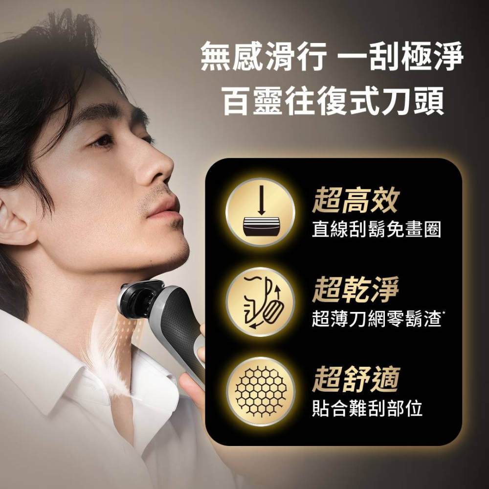 【德國百靈BRAUN】新7系列 PRO 360°靈動親膚電鬍刀73-N85010s-細節圖3