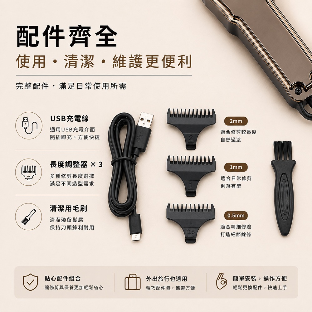【kolin歌林】充插兩用電動理髮器KHR-ZJ962-細節圖4