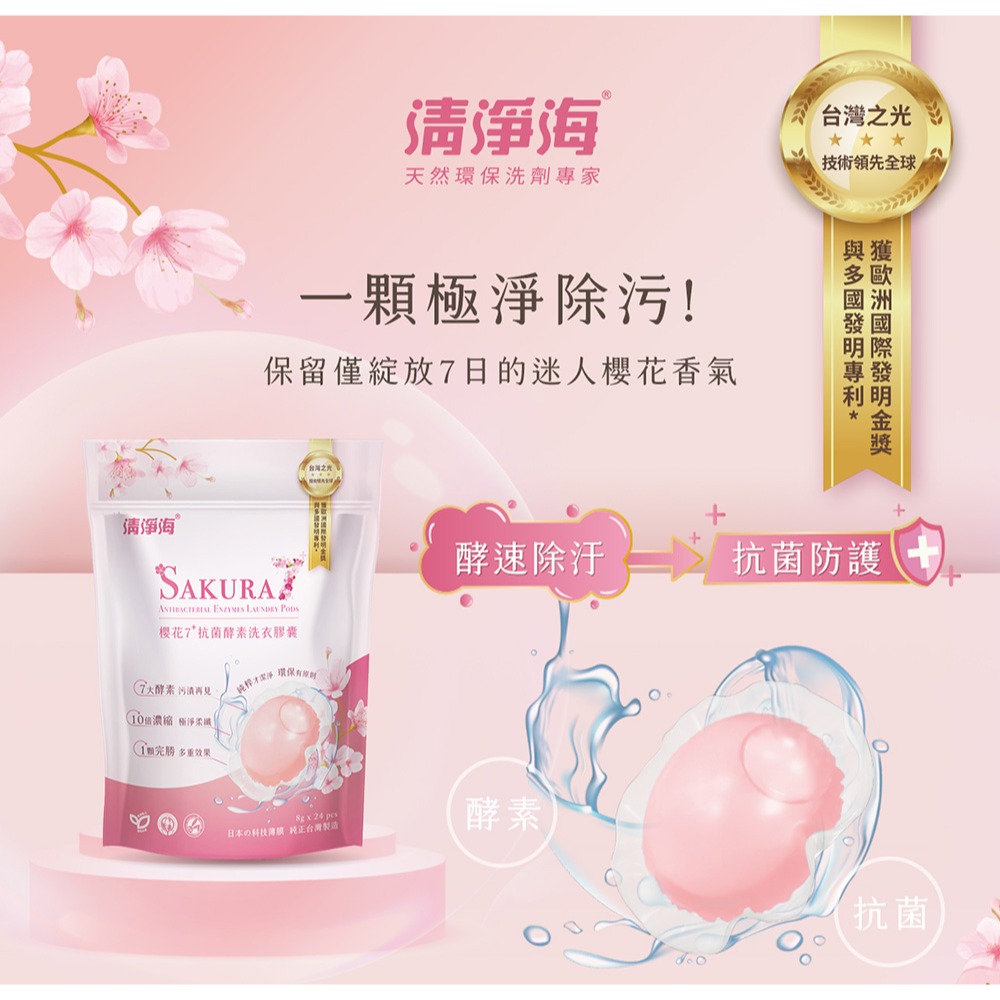 【清淨海】 櫻花7+系列 抗菌酵素洗衣精系列-細節圖2