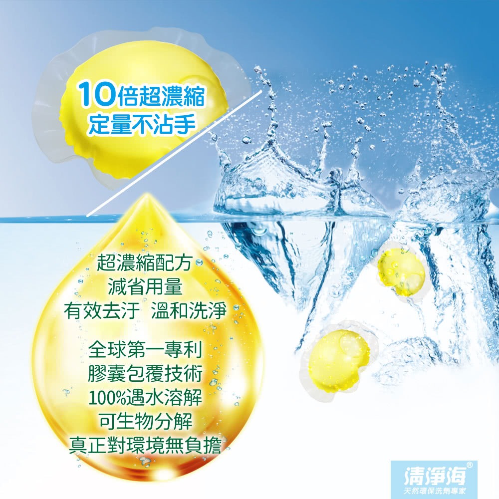 【清淨海】 超級檸檬環保濃縮洗衣膠囊 洗衣球 洗衣膠囊 膠囊 18顆/包-細節圖4