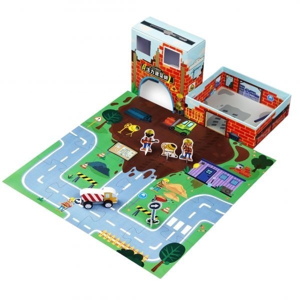 禾流-小小村莊DIY 變身活力建築師/變身熱血消防員(附主題書+人偶模型+拼圖+木製玩具車)-細節圖3