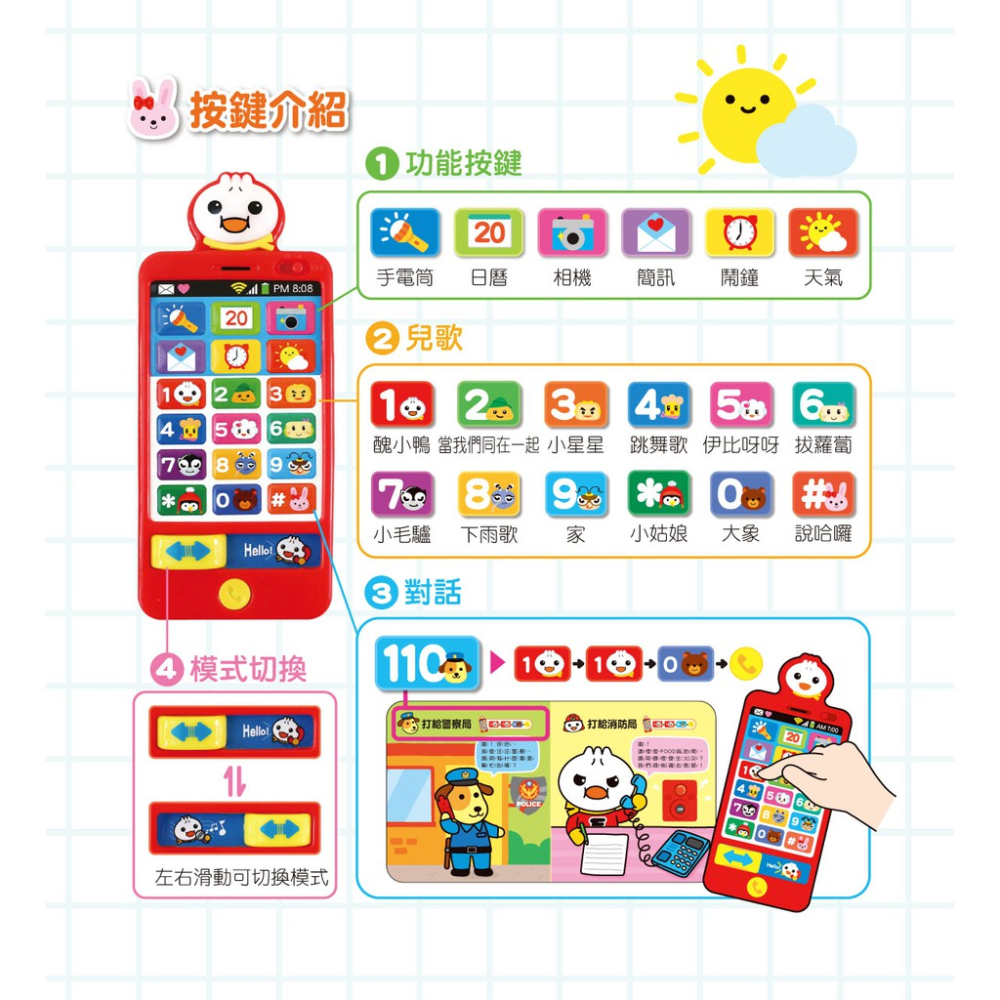 風車/  幼幼音樂手機-FOOD超人 幼幼童話手機-細節圖3