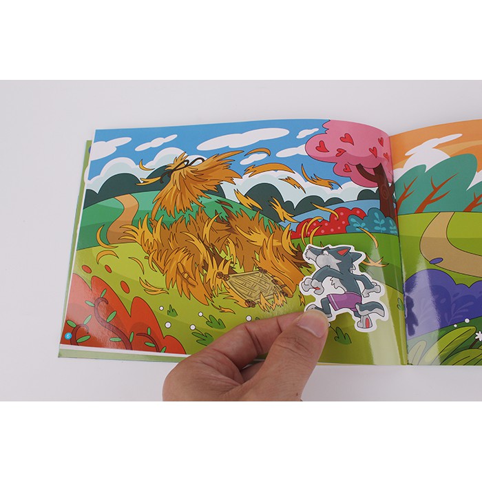 球球館 格林童話貼紙：小紅帽+三隻小豬 (全12冊) 格林童話貼紙書-細節圖4