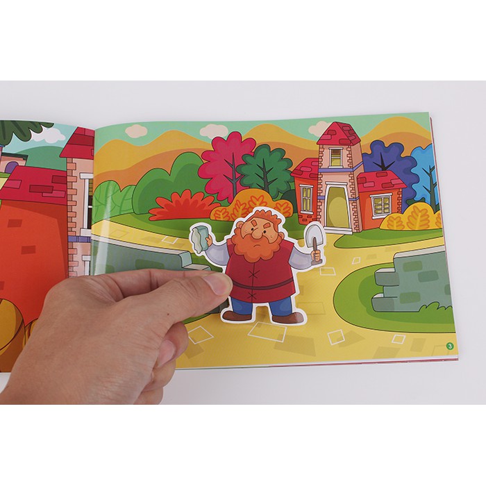 球球館 格林童話貼紙：小紅帽+三隻小豬 (全12冊) 格林童話貼紙書-細節圖6