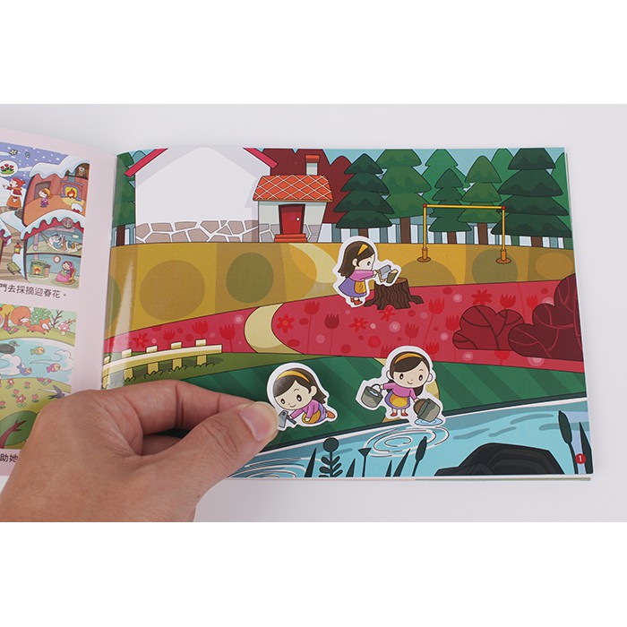 球球館 格林童話貼紙：小紅帽+三隻小豬 (全12冊) 格林童話貼紙書-細節圖7