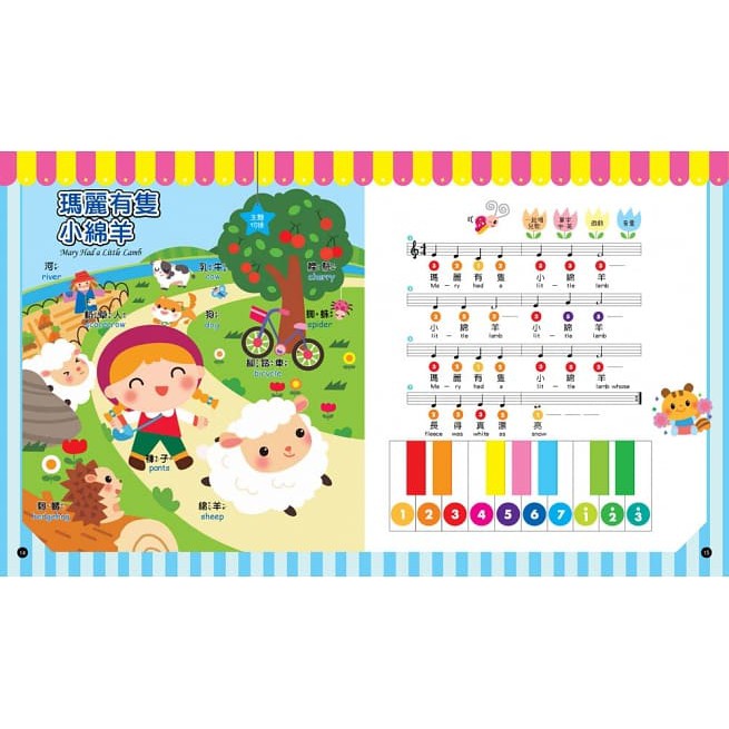 幼福/手指按按音樂教室鋼琴書【唱兒歌學英文單字】新品 心智圖英語單字-細節圖4