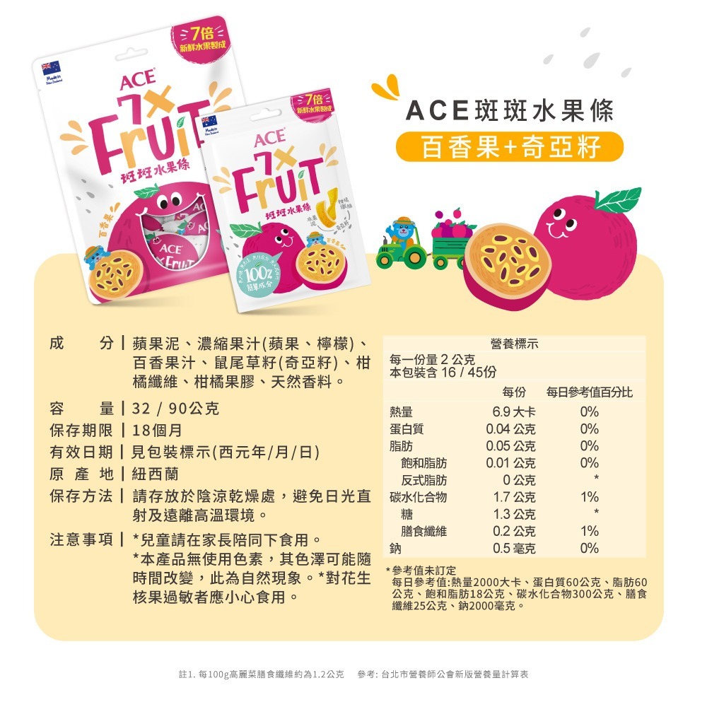 ACE 斑斑水果條 7倍新鮮水果製成 (百香果+奇亞籽) (黑醋栗+奇亞籽) (草莓+奇亞籽)(奇異果+奇亞籽)-細節圖10