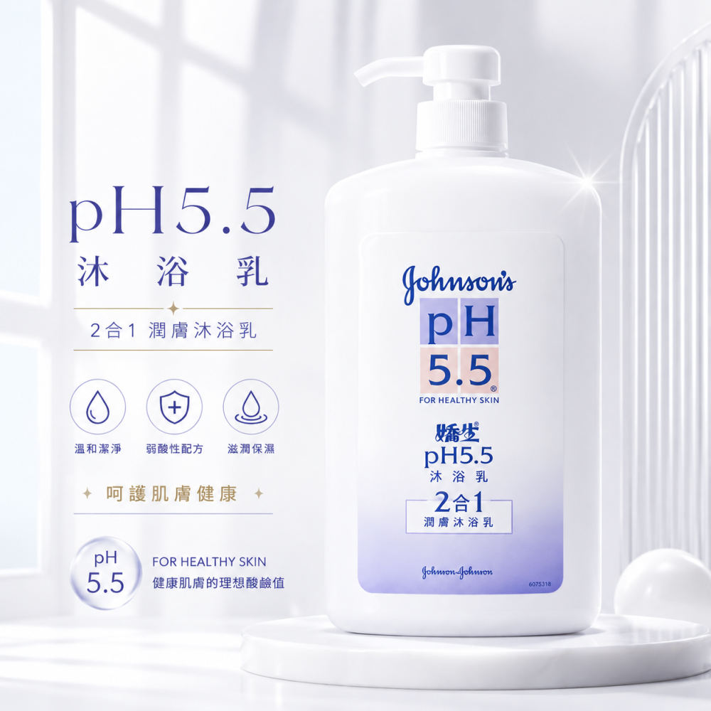 嬌生 pH5.5沐浴乳1000ml (一般/2合1潤膚)-細節圖2