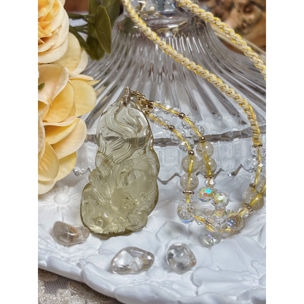 現貨✿天然極美黃水晶仙靈九尾狐項鍊-細節圖3