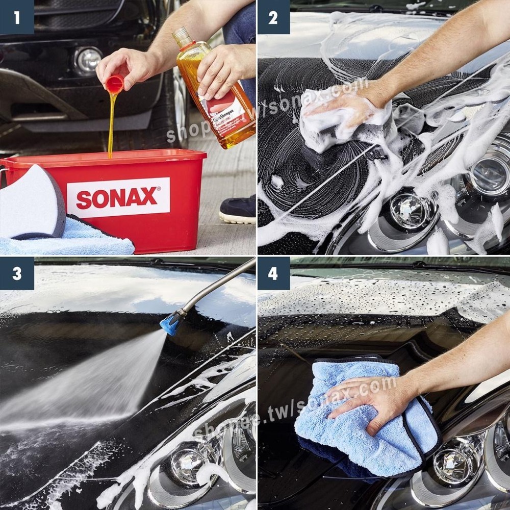 【SONAX】 光滑洗車精 +雙效洗車海綿-細節圖2