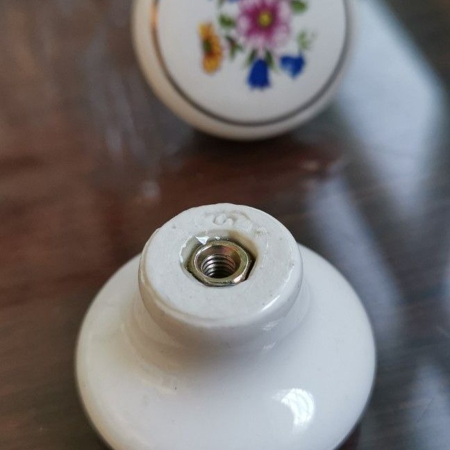 美式鄉村風花朵圖案陶瓷把手，需自行購買螺絲-細節圖4