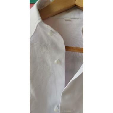 全新白色基本款女士長袖珍珠扣襯衫-細節圖4