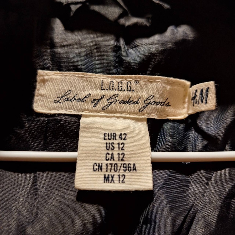 二手H&M女士冬季鋪棉立領連帽背心，尺碼42號-細節圖6