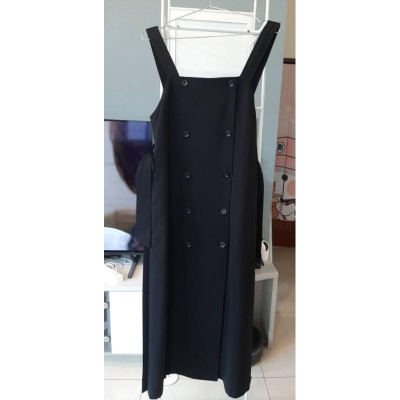 代友出售/全新TOP-DO秋冬黑色雙排扣附腰帶吊帶洋裝，台灣製，尺碼38號