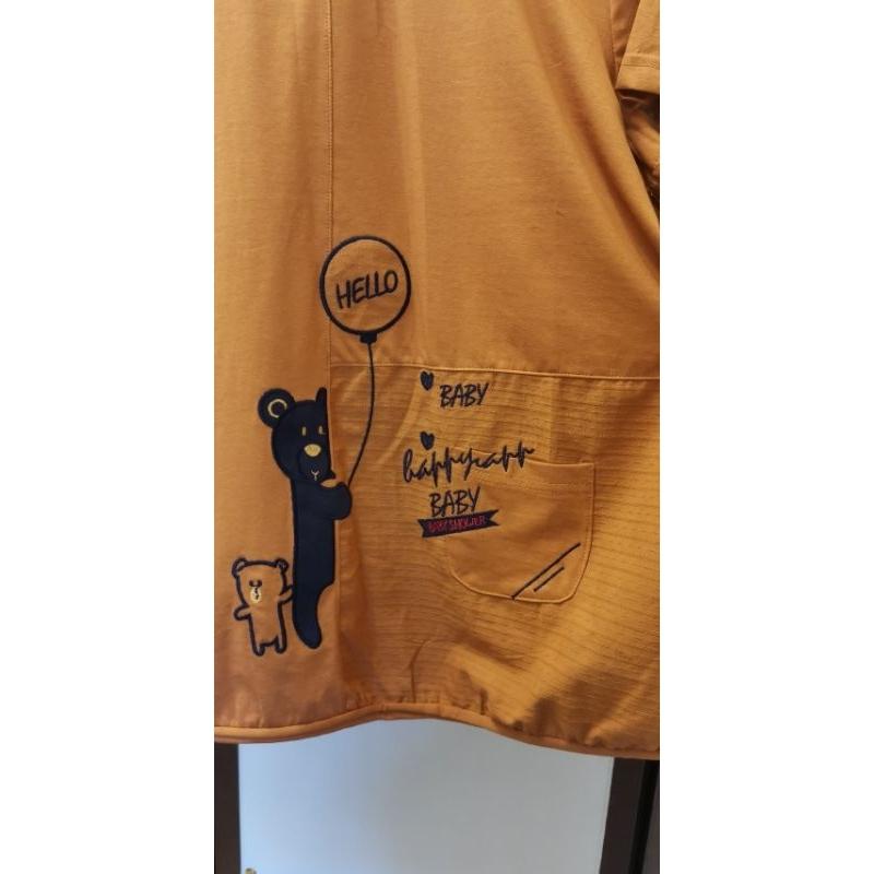 全新女士衣物，吊牌未剪，咖啡色圓領短袖可愛動物圖案上衣，適合尺寸L到XL-細節圖4
