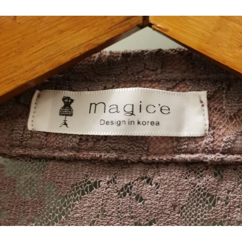 彈性蕾絲布料七分袖兩件式上衣組-細節圖7