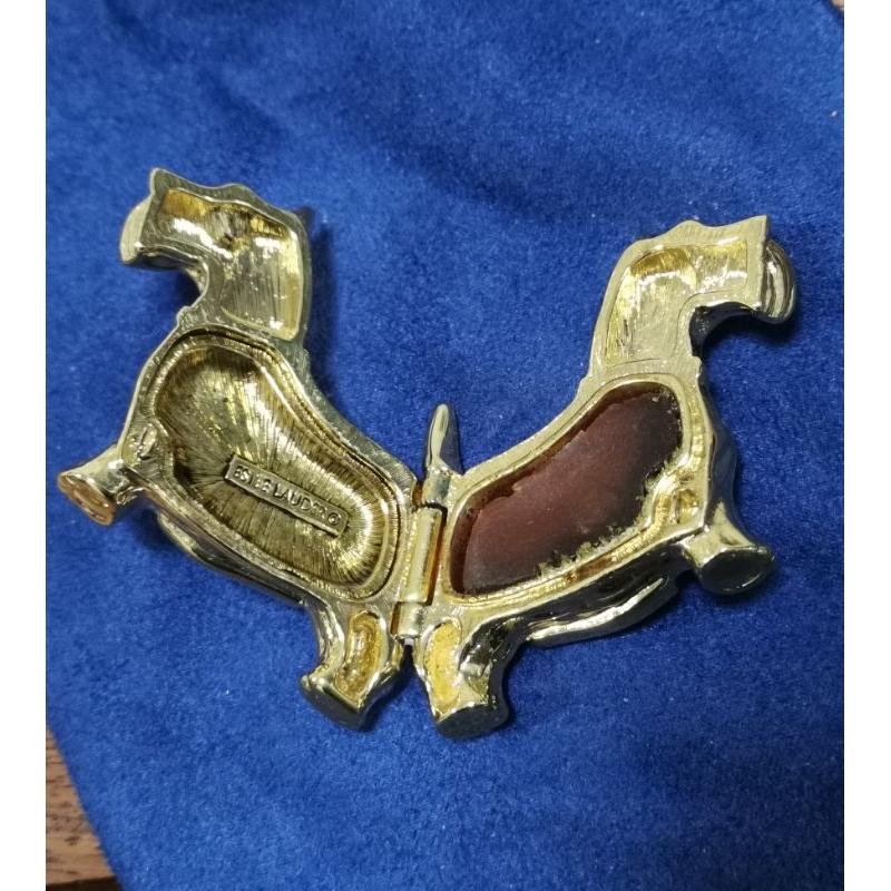 Vintage老時光，雅詩蘭黛香膏盒雪納瑞造型-細節圖6